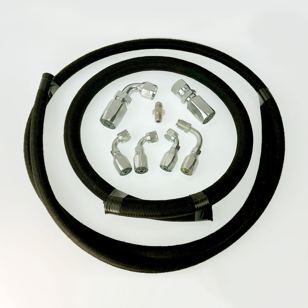 Power Steering Hose Kit Black AQP | Corvette Power Assist Remote Reservoir