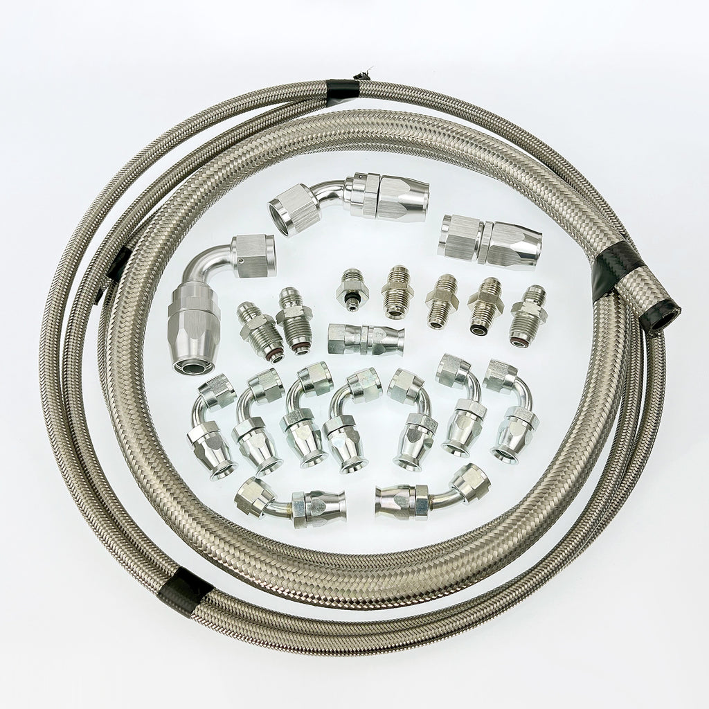 Power Steering Hose Kit Braided Stainless | Ford - Hydroboost Remote Reservoir