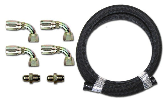 Power Steering Hose Kit Black AQP -6AN 6ft | GM Steering Box to Type 2