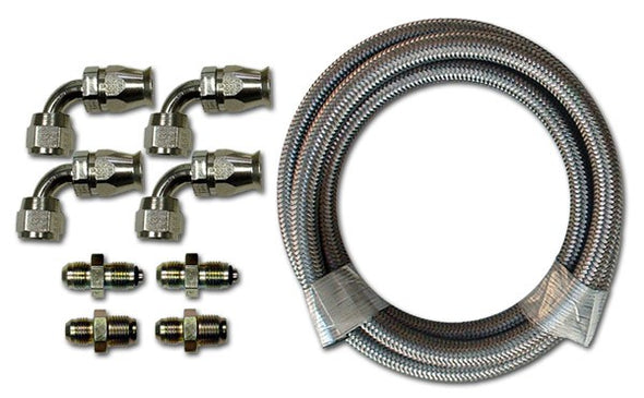 Power Steering Hose Kit Stainless -6AN | GM Steering Box to Type 2