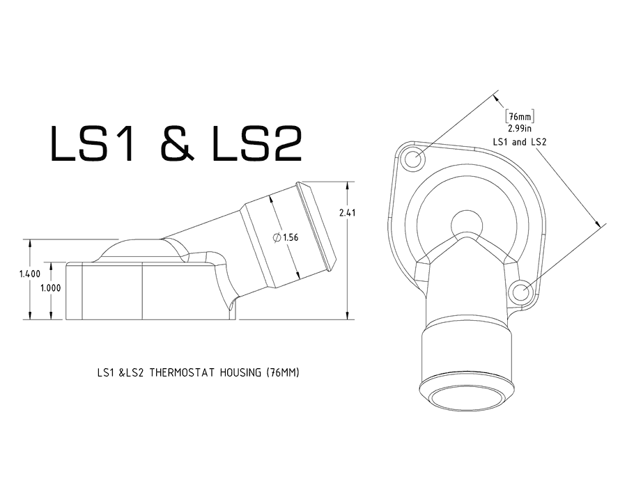 Chevy LS Billet Thermostat Housing-90-degree