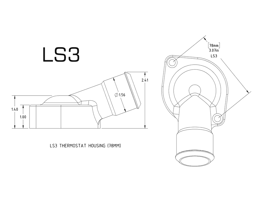Chevy LS Billet Thermostat Housing-90-degree