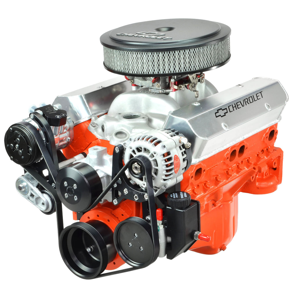 thumbnail image 2 of Black Steel SBC Short Water Pump Pulley Kit For Chevy Small Block - Includes Power Steering 2 of 12
