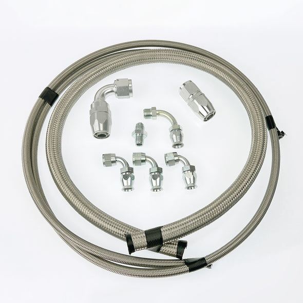 Power Steering Hose Kit Braided Stainless | Corvette Power Assist Remote Reservoir