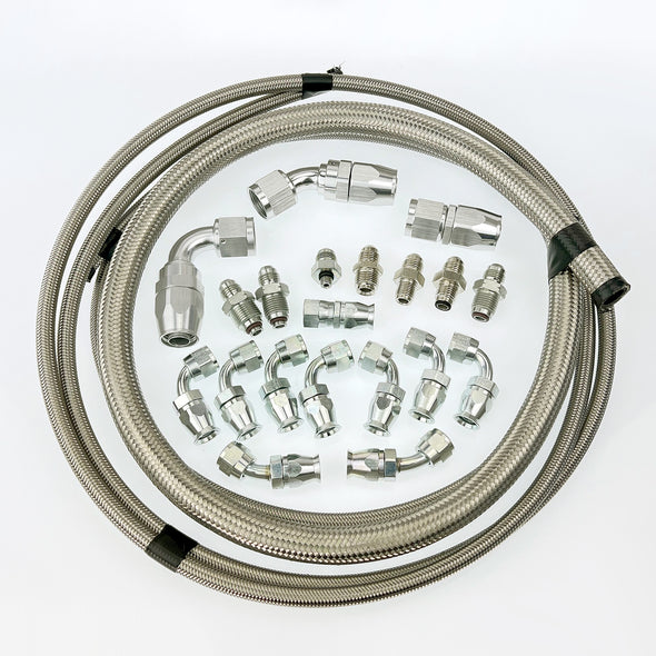 Power Steering Hose Kit Braided Stainless | Ford - Hydroboost Remote Reservoir