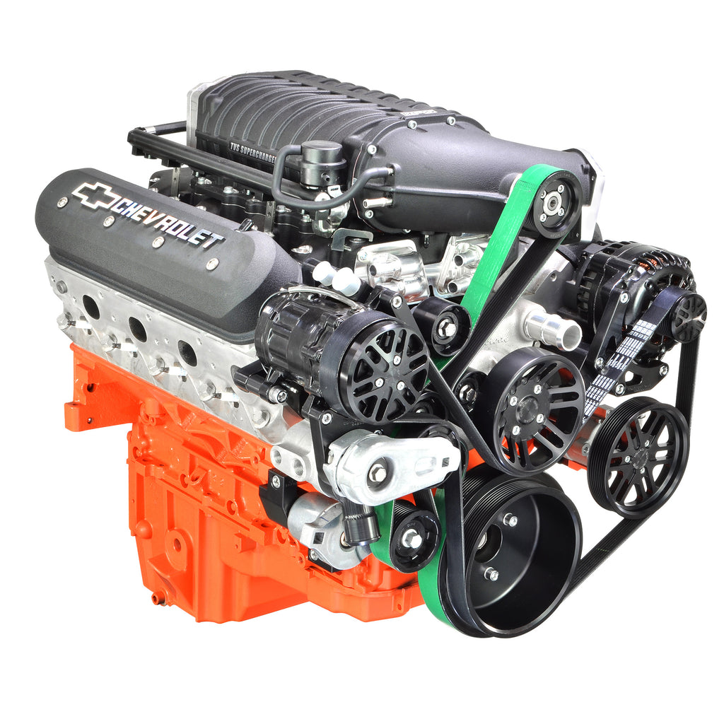 Chevy LS 10 Rib Pulley Kit | Harrop TVS2650 LH Supercharger-Alt-AC-PS | MAX 10R