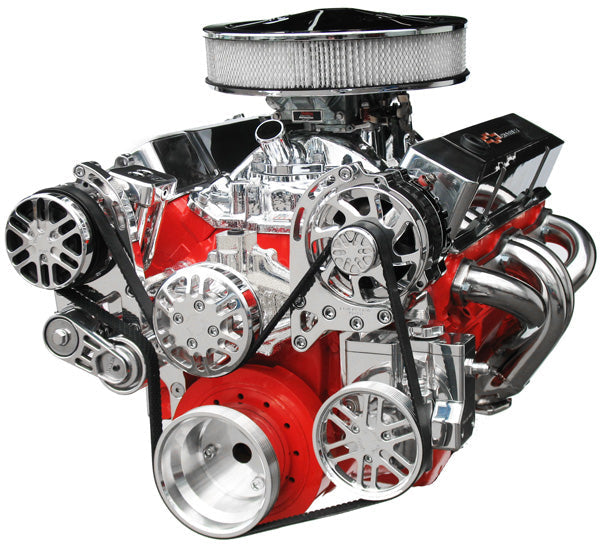 SB Chevy Serpentine Pulley Kit - Alternator, AC, Power Steering | Victory Series