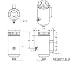Power Steering Reservoir | Remote - Single Return Fitting