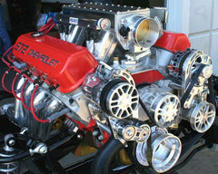 Concept One Pulley Systems: Chevy Big Block Victory Series Kit with Alternator, A/C and Power Steering, front view angle