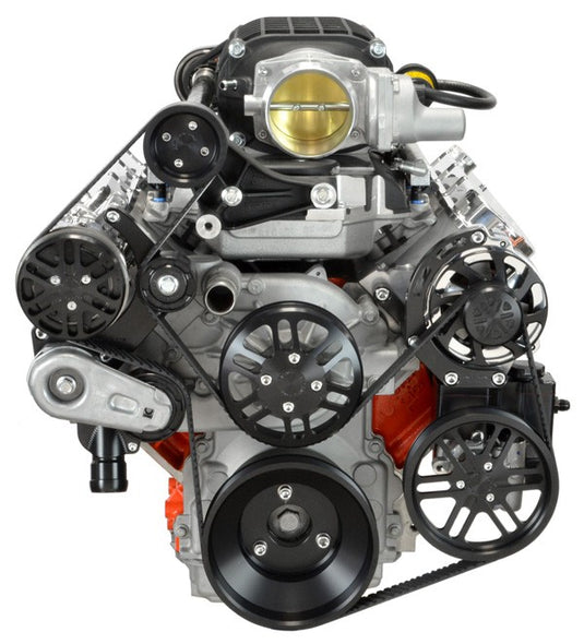 Concept One Pulley Systems: Chevy LS Victory Series Kit for Supercharger, Alternator, A/C and Power Steering - Magnuson, front view