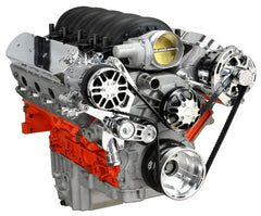 Concept One Pulley Systems: Chevy LS Victory Series Kit with Alternator and A/C, front view angled