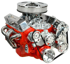 Concept One Pulley Systems: Chevy Small Block Victory Series Kit with Alternator and Power Steering, front view angle