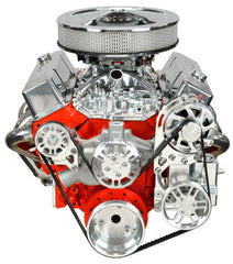 Concept One Pulley Systems: Chevy Small Block Victory Series Kit with Alternator and Power Steering, front view
